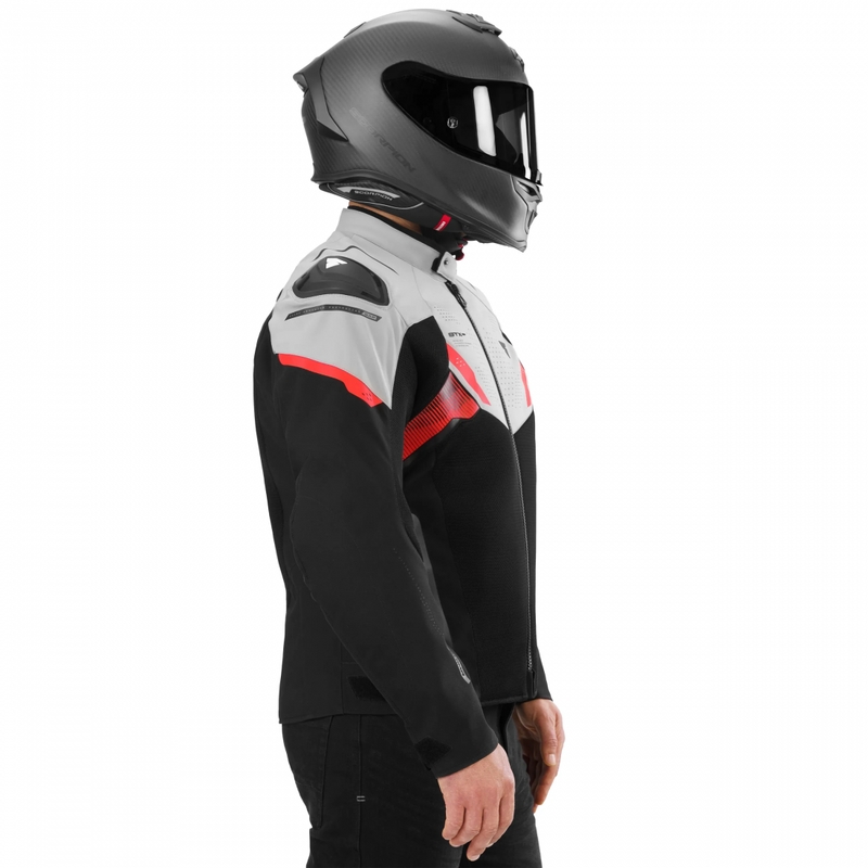 Veste de moto Shima STX Air grise et rouge