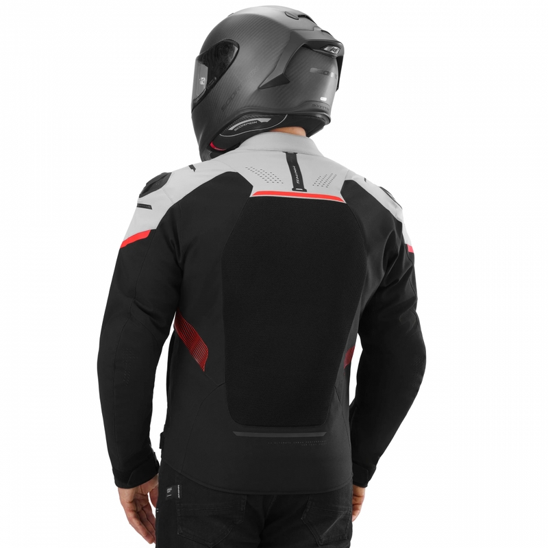 Veste de moto Shima STX Air grise et rouge