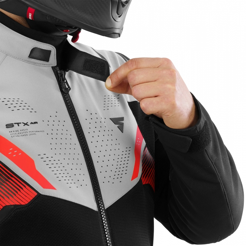 Veste de moto Shima STX Air grise et rouge