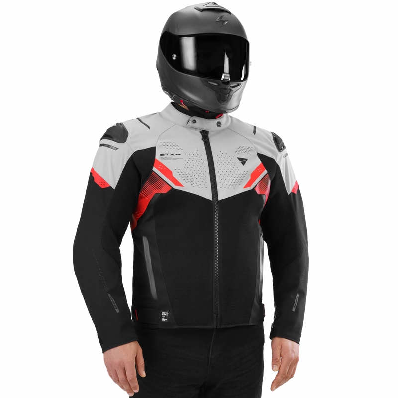 Veste de moto Shima STX Air grise et rouge