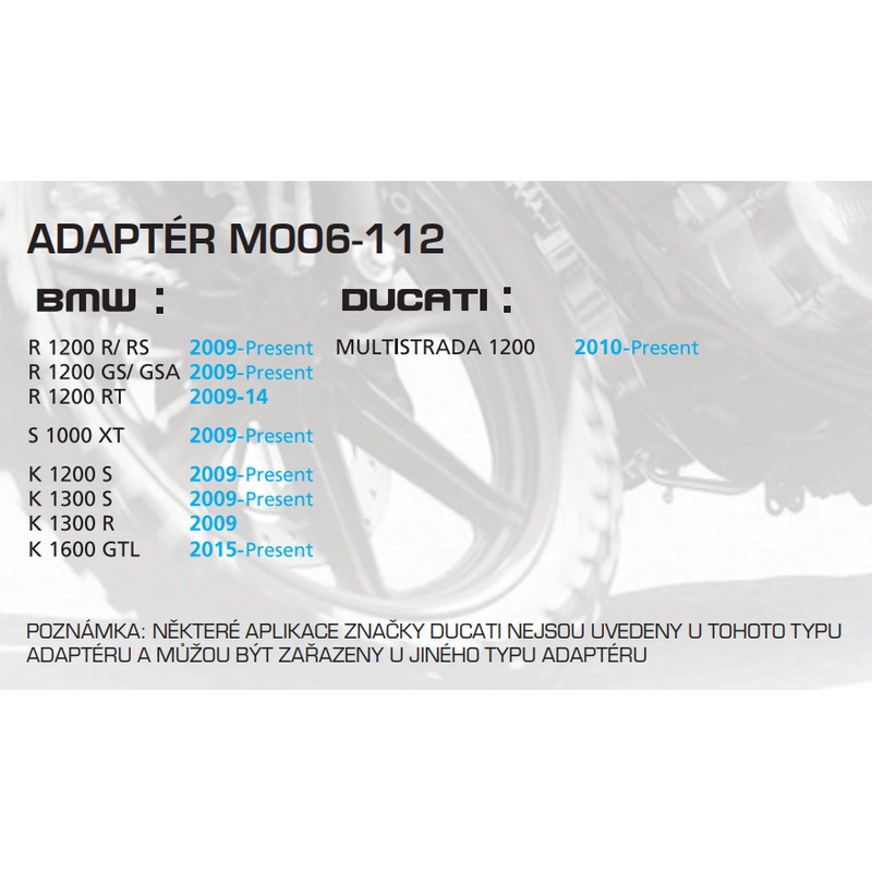 Adaptateur pour sacoche Oxford - BMW, Ducati
