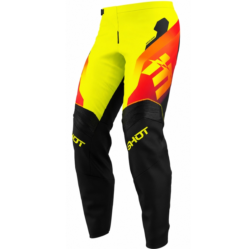 Pantalon de motocross Shot Draw Rocket Kids jaune fluo