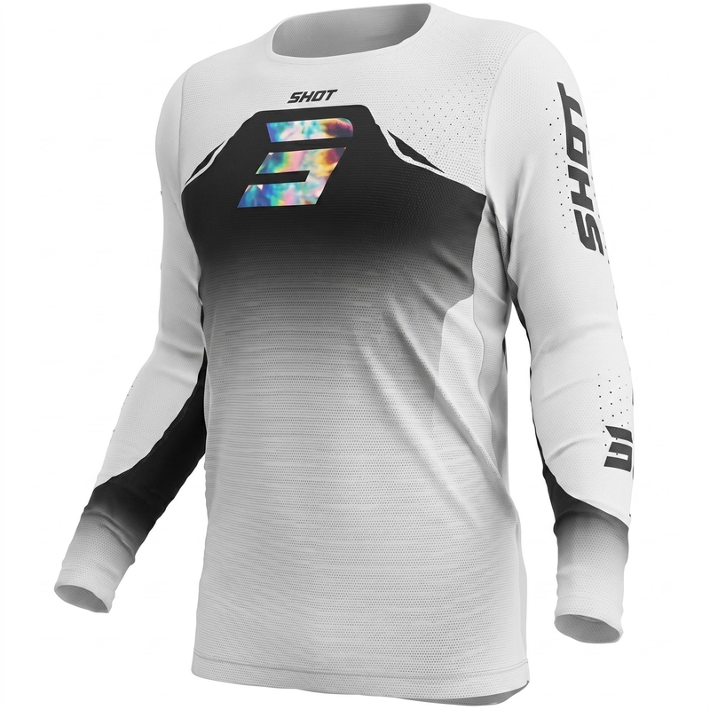 Maillot de motocross Shot Aerolite Phase blanc