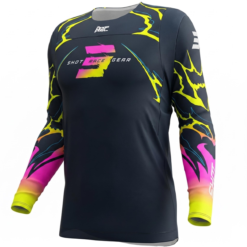 Maillot de motocross Shot Contact Rac bleu