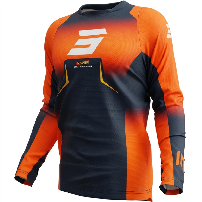 Maillot de motocross Shot Devo Future bleu-orange