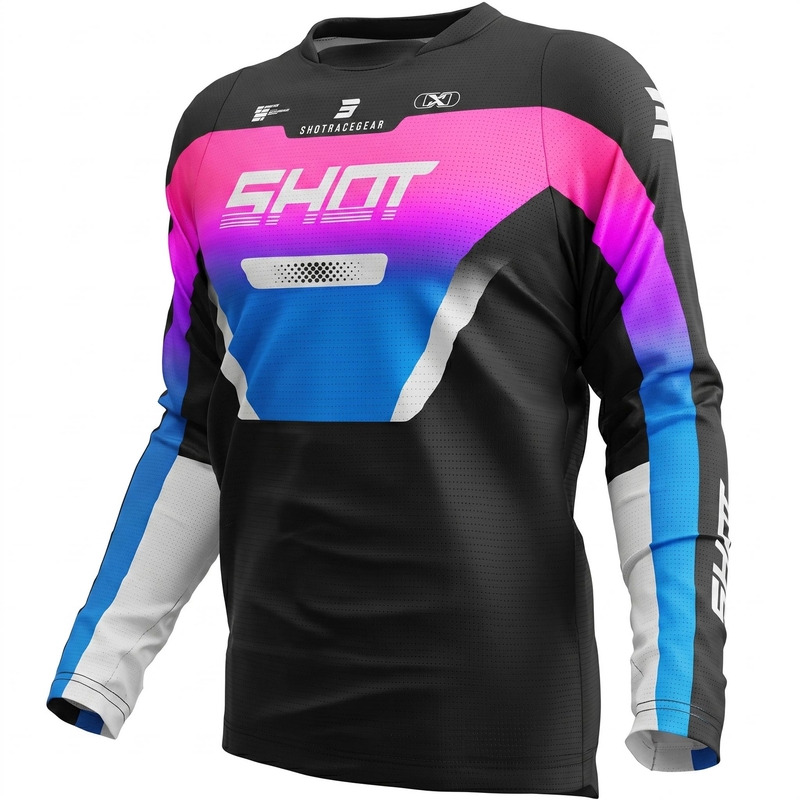 Maillot de motocross rose Shot Devo Struck