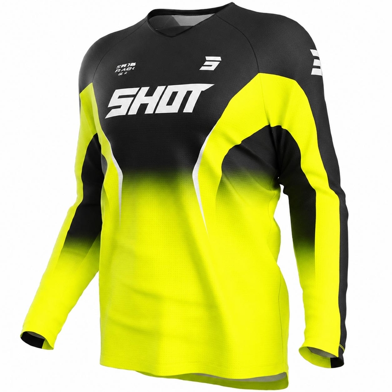Maillot de motocross Shot Draw Clash jaune fluo