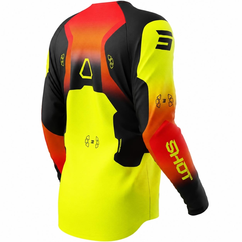 Maillot de motocross enfant Shot Draw Rocket jaune fluo
