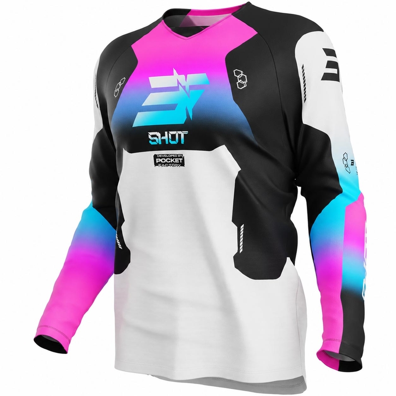 Maillot de motocross enfant Shot Draw Rocket rose