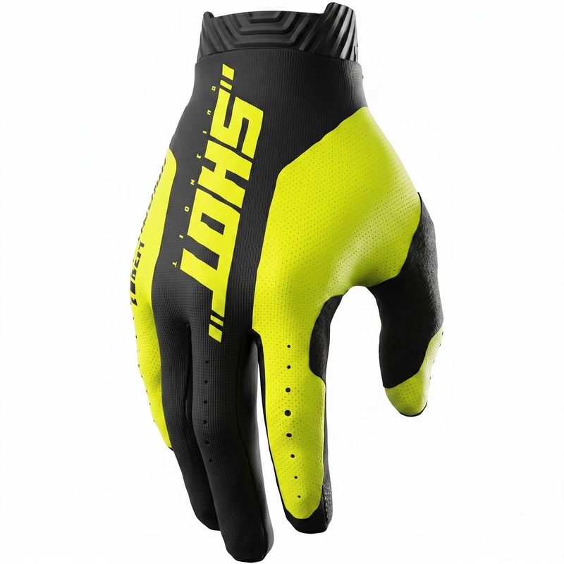 Gants de motocross Shot Lite Skin jaune fluo