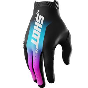 Gants de motocross Shot Lite Skin bleu-rose