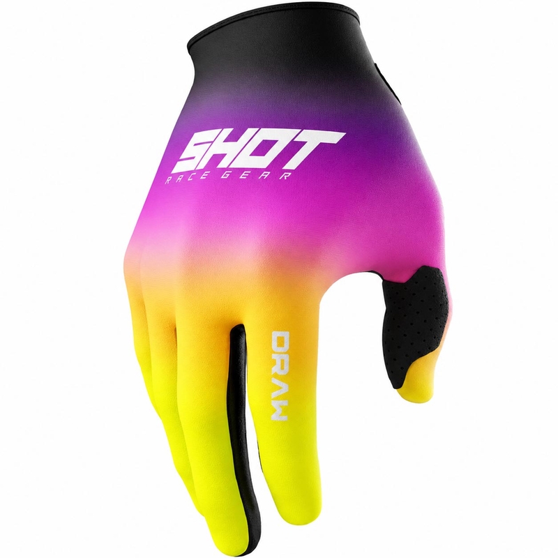 Gants de motocross pour enfants Shot Draw Shade rose et jaune fluo