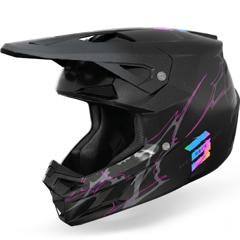 Casque de motocross Shot Speed Rac noir nacré