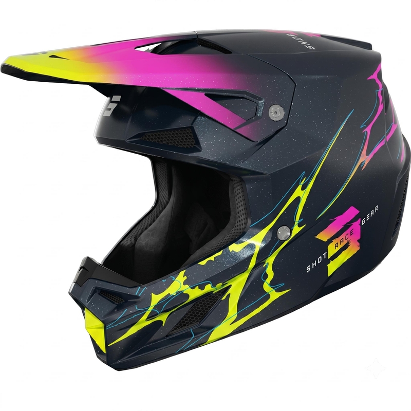 Casque de motocross Shot Speed Race bleu perle