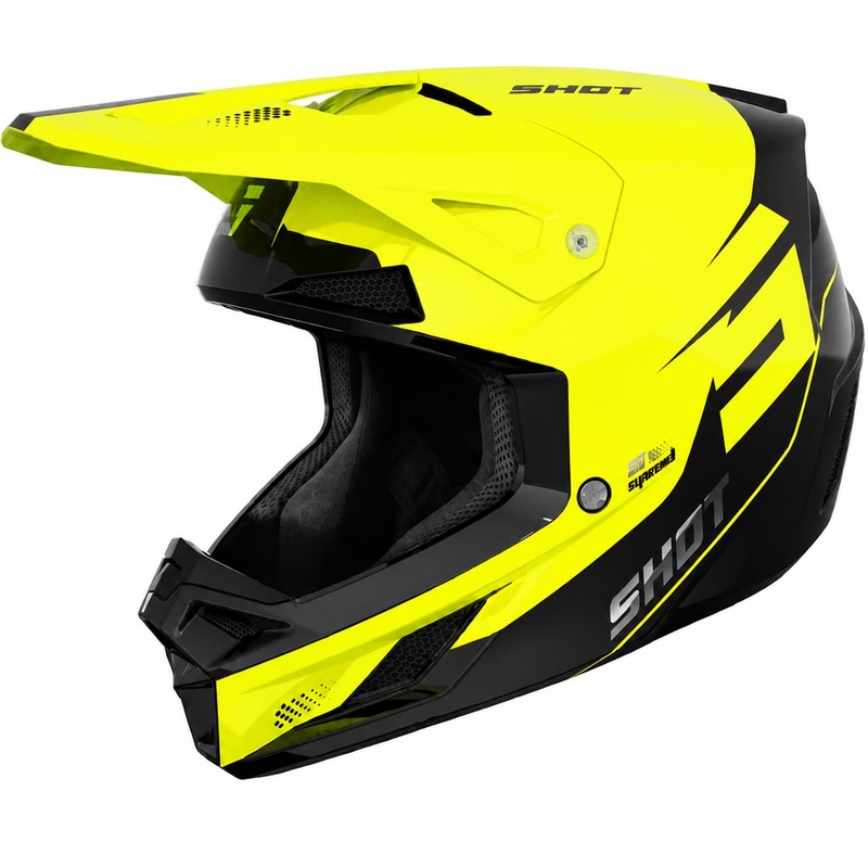 Casque de motocross enfant Shot Speed S jaune fluo brillant