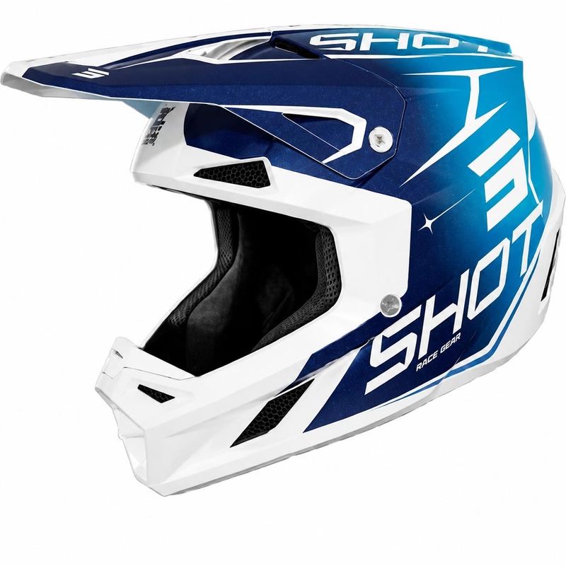 Casque de motocross Shot Speed Side bleu perle