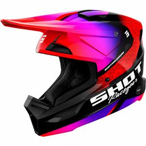 Casque de motocross enfant Shot Furious Stream rouge brillant