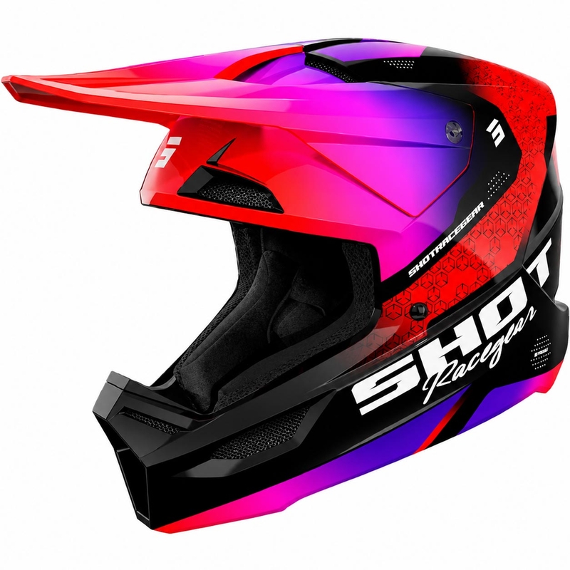Casque de motocross enfant Shot Furious Stream rouge brillant