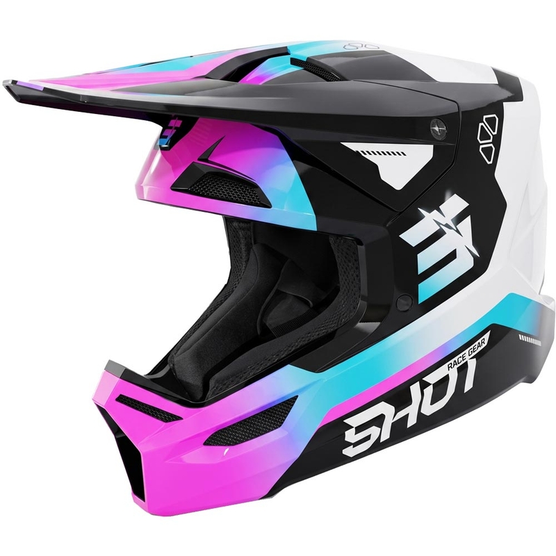 Casque de motocross enfant Shot Furious Rocket rose brillant