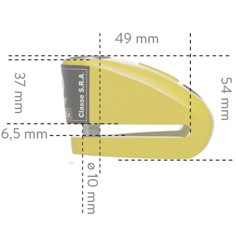 Antivol de disque de frein Auvray B-Lock 10 Alarme 120 dB jaune