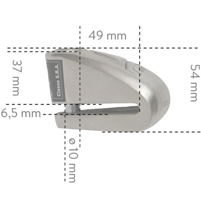 Antivol de disque de frein Auvray B-Lock 10 avec alarme 120 dB, acier argenté