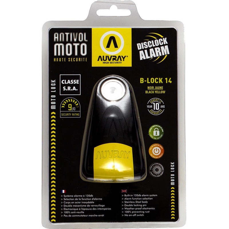 Antivol de disque de frein Auvray B-Lock 14 avec alarme, noir