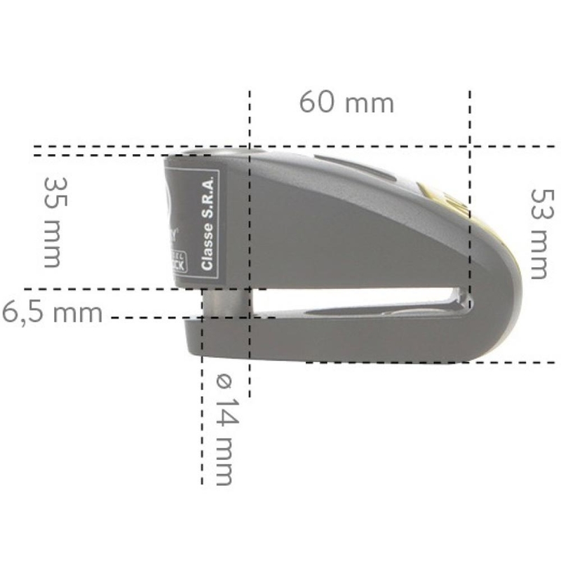 Antivol de disque de frein Auvray B-Lock 14 avec alarme, noir