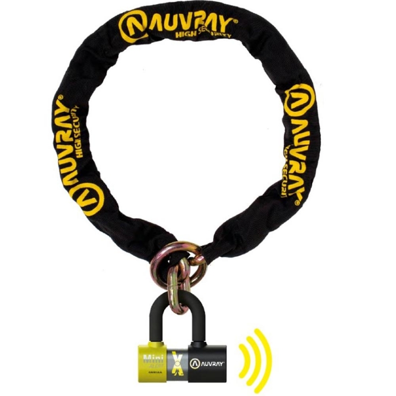 Antivol de moto à chaîne Auvray XTREM avec mini antivol en U XTREM Alert, noir