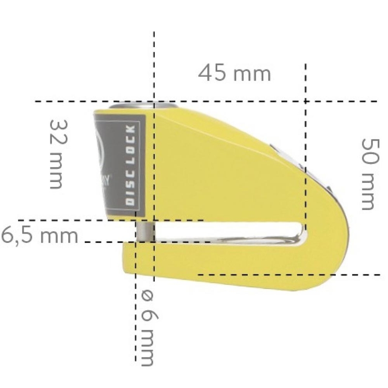 Antivol de disque de frein Auvray B-Lock 06 avec alarme 120 dB, jaune
