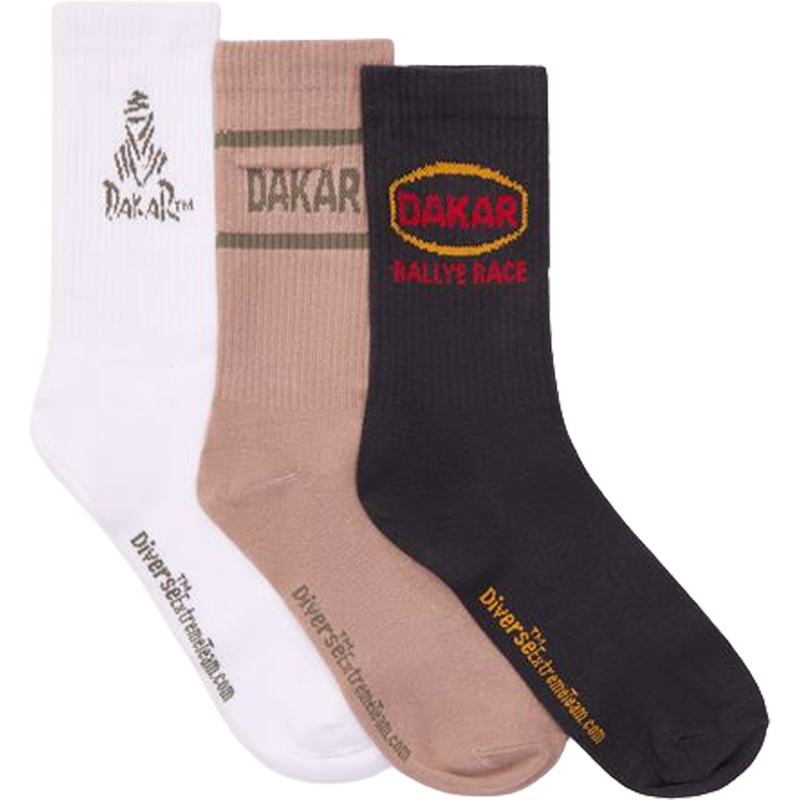 Lot de 3 paires de chaussettes DAKAR Athlan II, gris et blanc