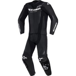 Combinaison Alpinestars GP Force V2 deux pièces en cuir noir et blanc