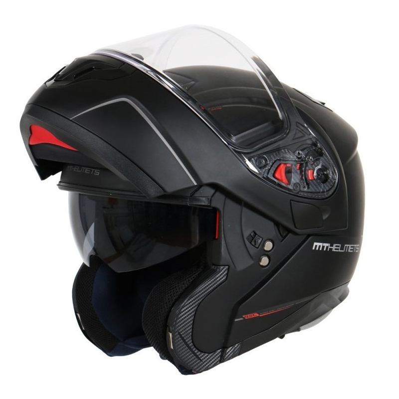 Casque moto MT Atom noir mat soldes