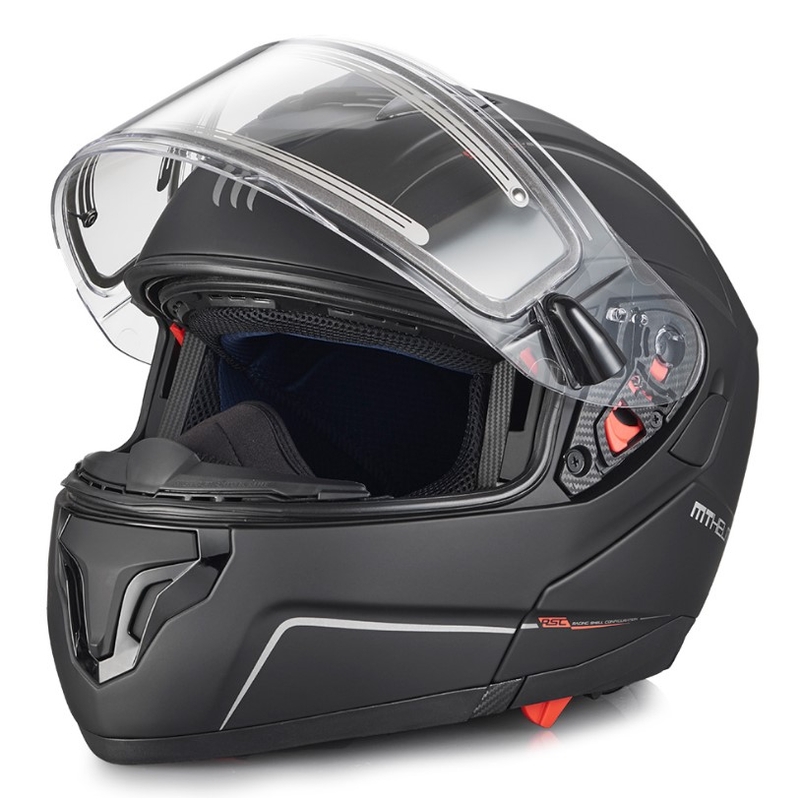 Casque moto MT Atom noir mat soldes