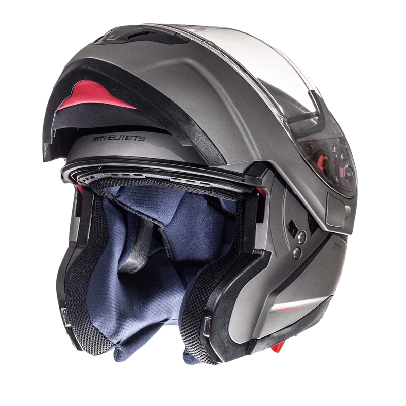 Casque moto MT Atom titane soldes