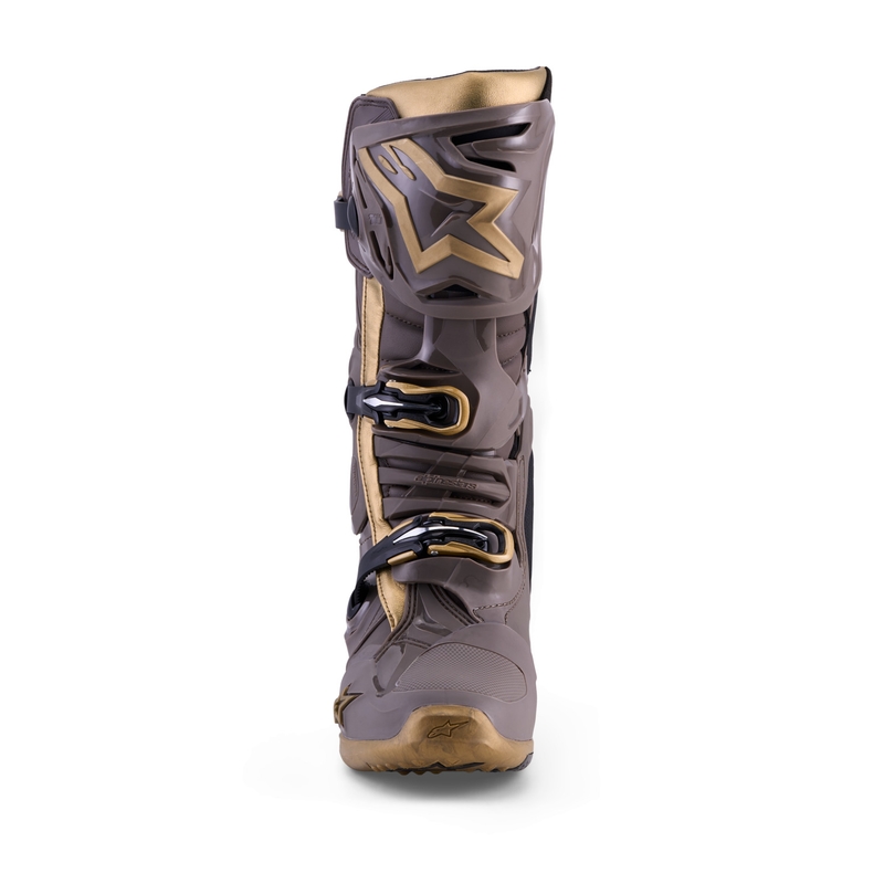 Bottes de moto Alpinestars TECH 10 Limited Edition AIR GOLD Marron Or