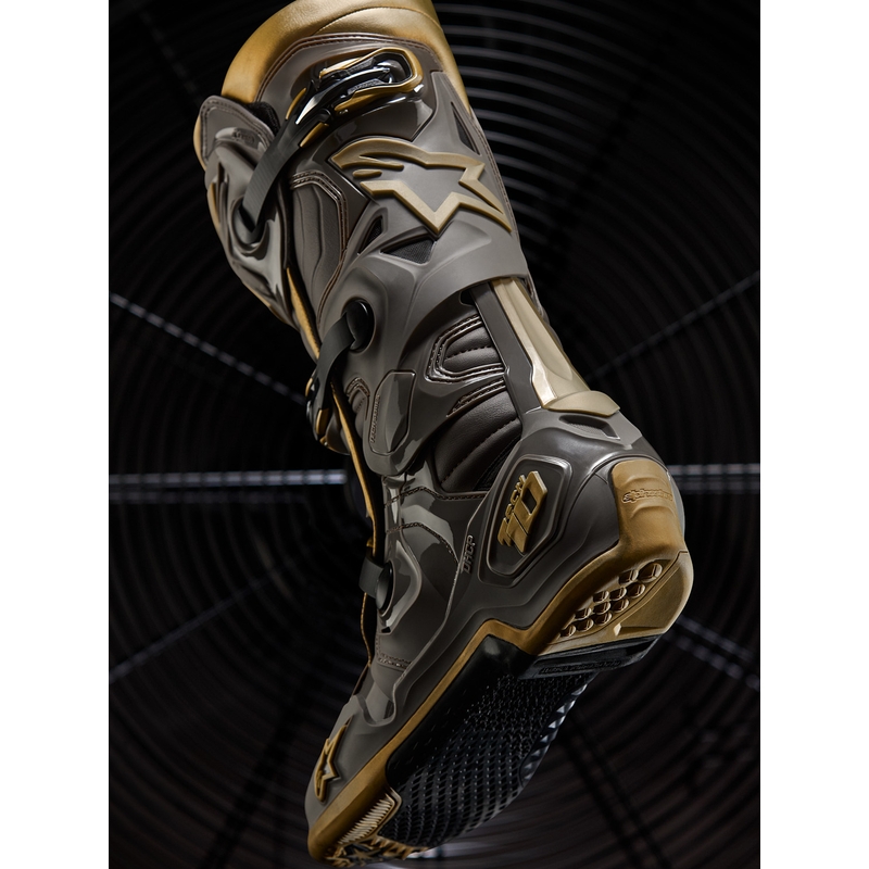 Bottes de moto Alpinestars TECH 10 Limited Edition AIR GOLD Marron Or