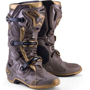 Bottes de moto Alpinestars TECH 10 Limited Edition AIR GOLD Marron Or