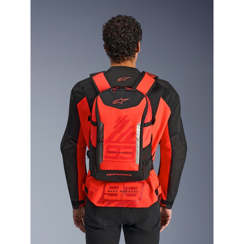 Sac à dos Alpinestars AMP-3 MM93 rouge fluo-rouge-noir 17 l