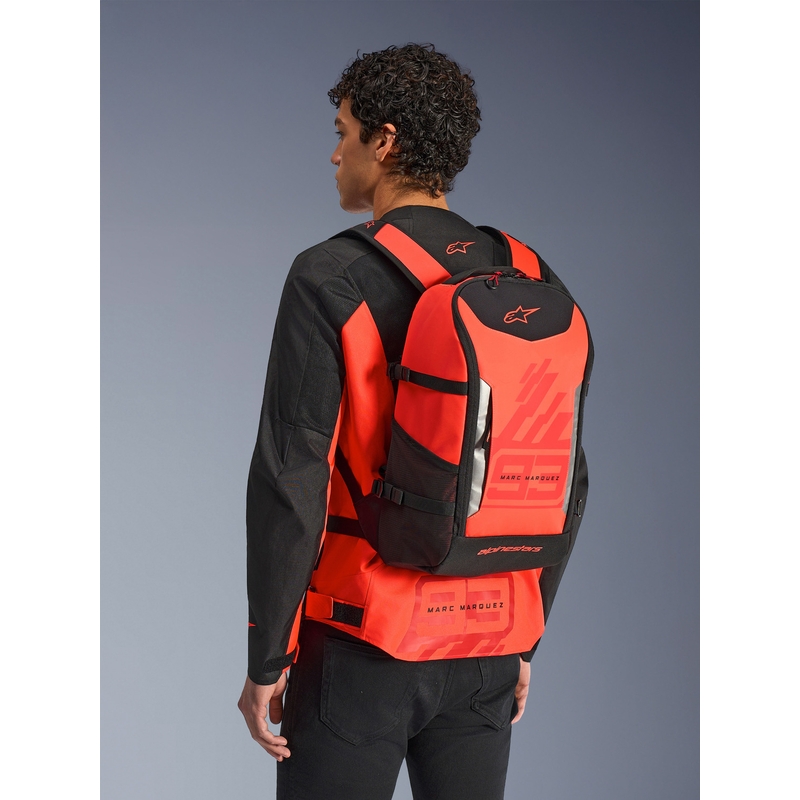 Sac à dos Alpinestars AMP-3 MM93 rouge fluo-rouge-noir 17 l