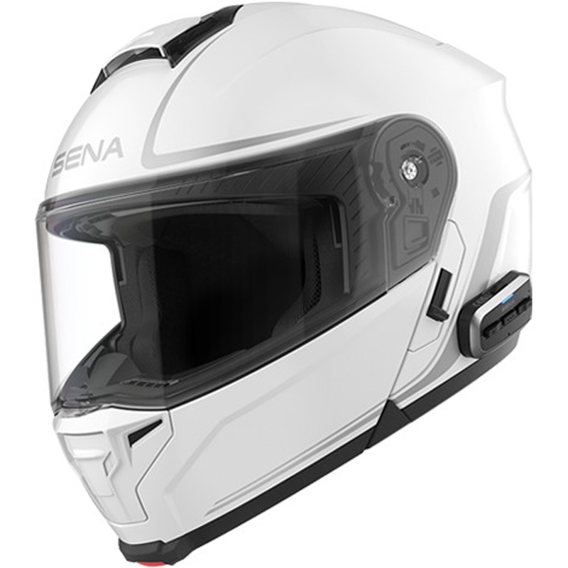 Casque de moto modulable avec oreillette SENA Outrush 2 blanc