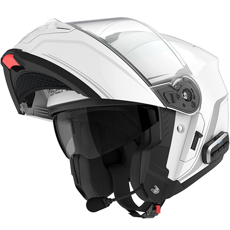 Casque de moto modulable avec oreillette SENA Outrush 2 blanc