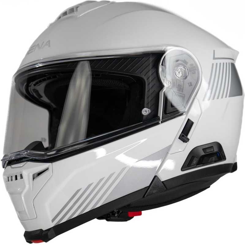 Casque de moto modulable avec oreillette SENA Specter blanc