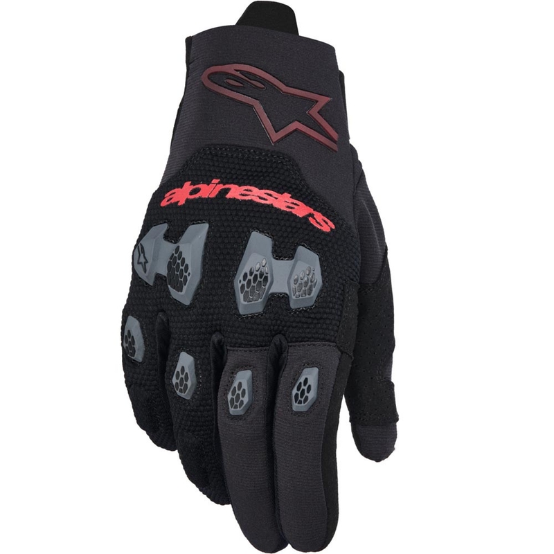 Gants de motocross Alpinestars PRO-DURA noirs et rouges