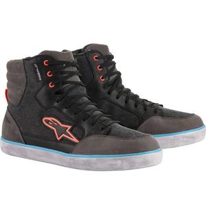 Bottes de moto Alpinestars J-6 étanches, noir anthracite et bleu clair