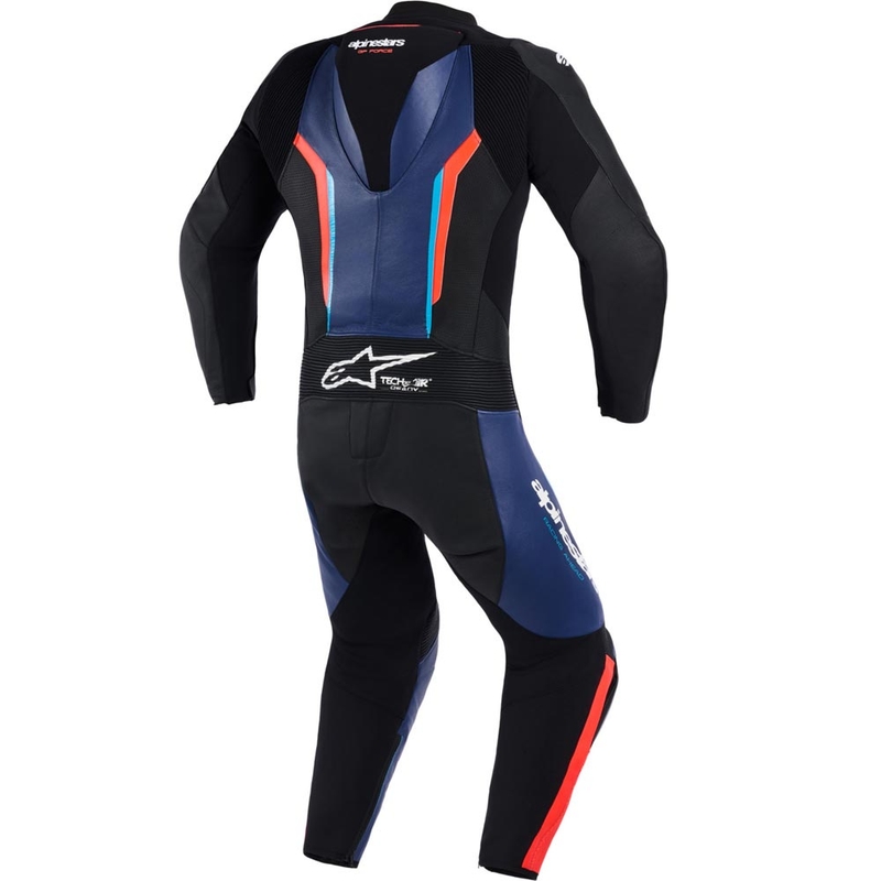 Combinaison de moto Alpinestars GP FORCE V2 une pièce noir-bleu-rouge fluo-