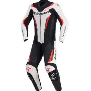 Combinaison de moto Alpinestars GP FORCE V2 une pièce blanche-noire-rouge fluo