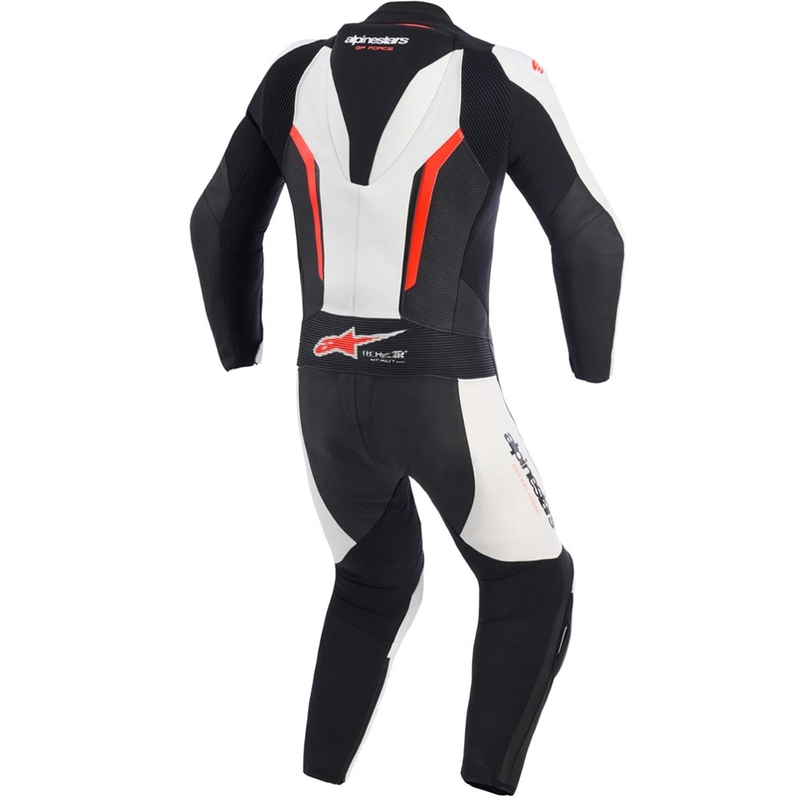 Combinaison de moto Alpinestars GP FORCE V2 une pièce blanche-noire-rouge fluo