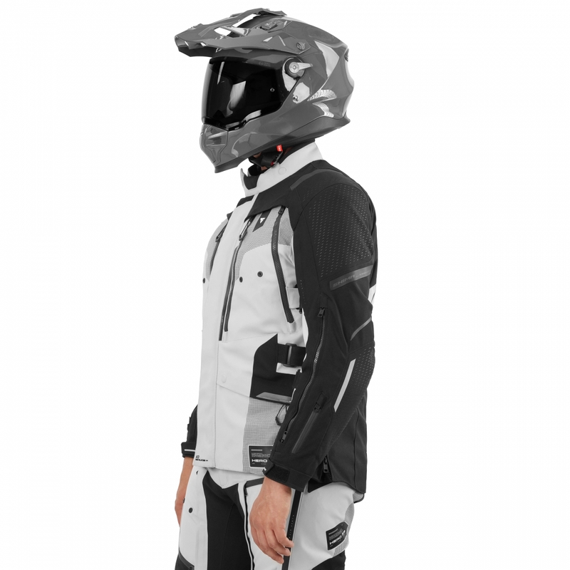 Blouson de moto Shima Hero 3.0 gris-jaune fluo