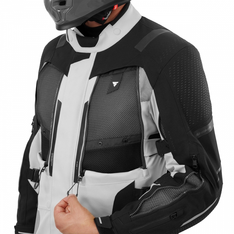 Blouson de moto Shima Hero 3.0 gris-jaune fluo