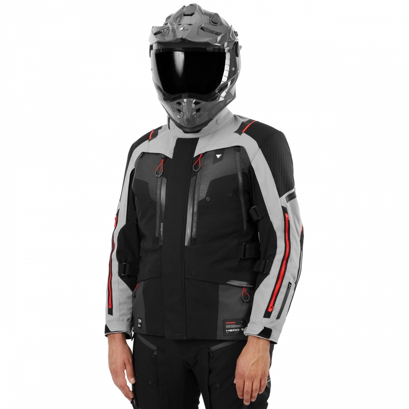 Blouson de moto Shima Hero 3.0 gris-rouge